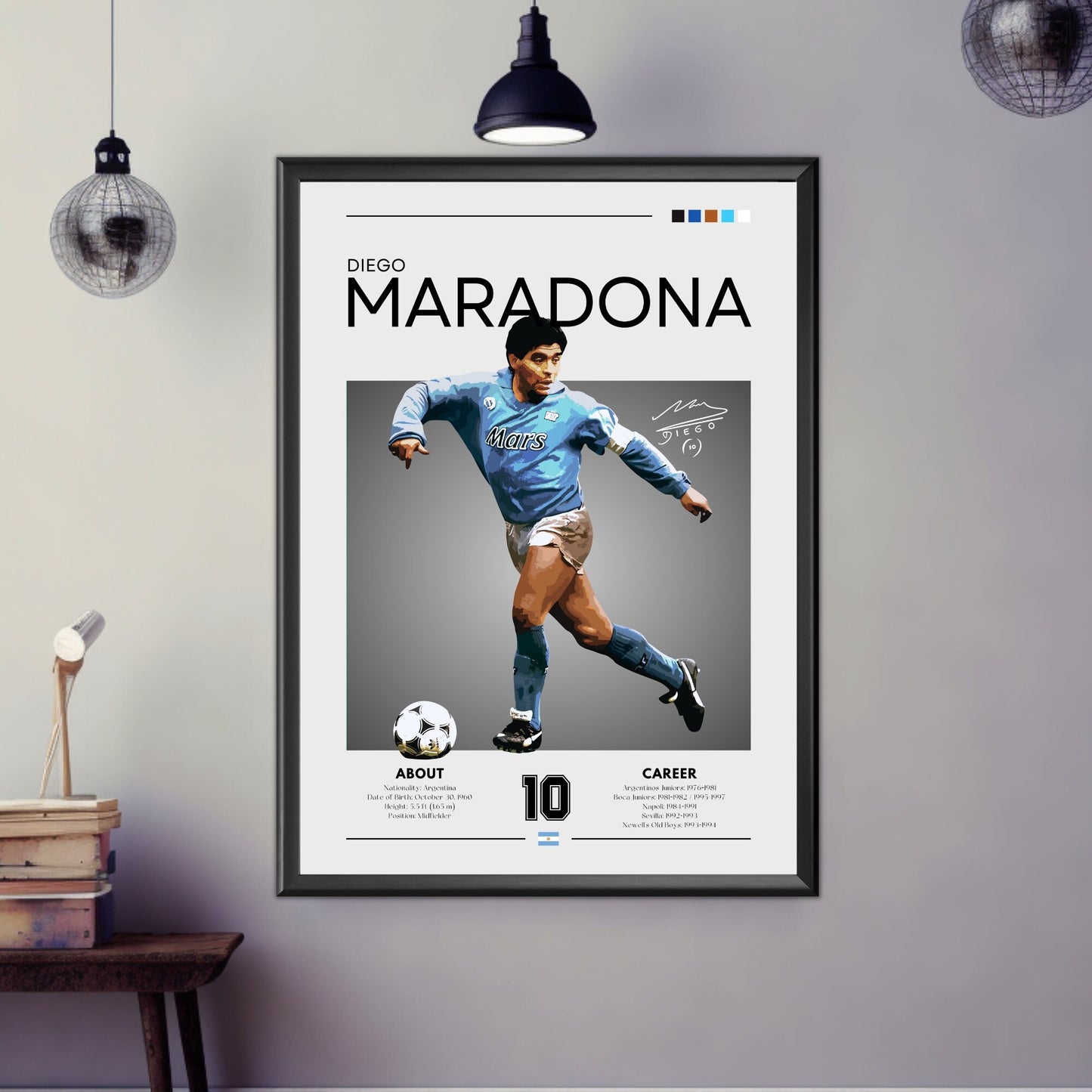 Maradona Print, Maradona Poster, Napoli print, Football Gift, Sports Poster, Football Player Poster, Soccer Wall Art, Maradona Napoli shirt