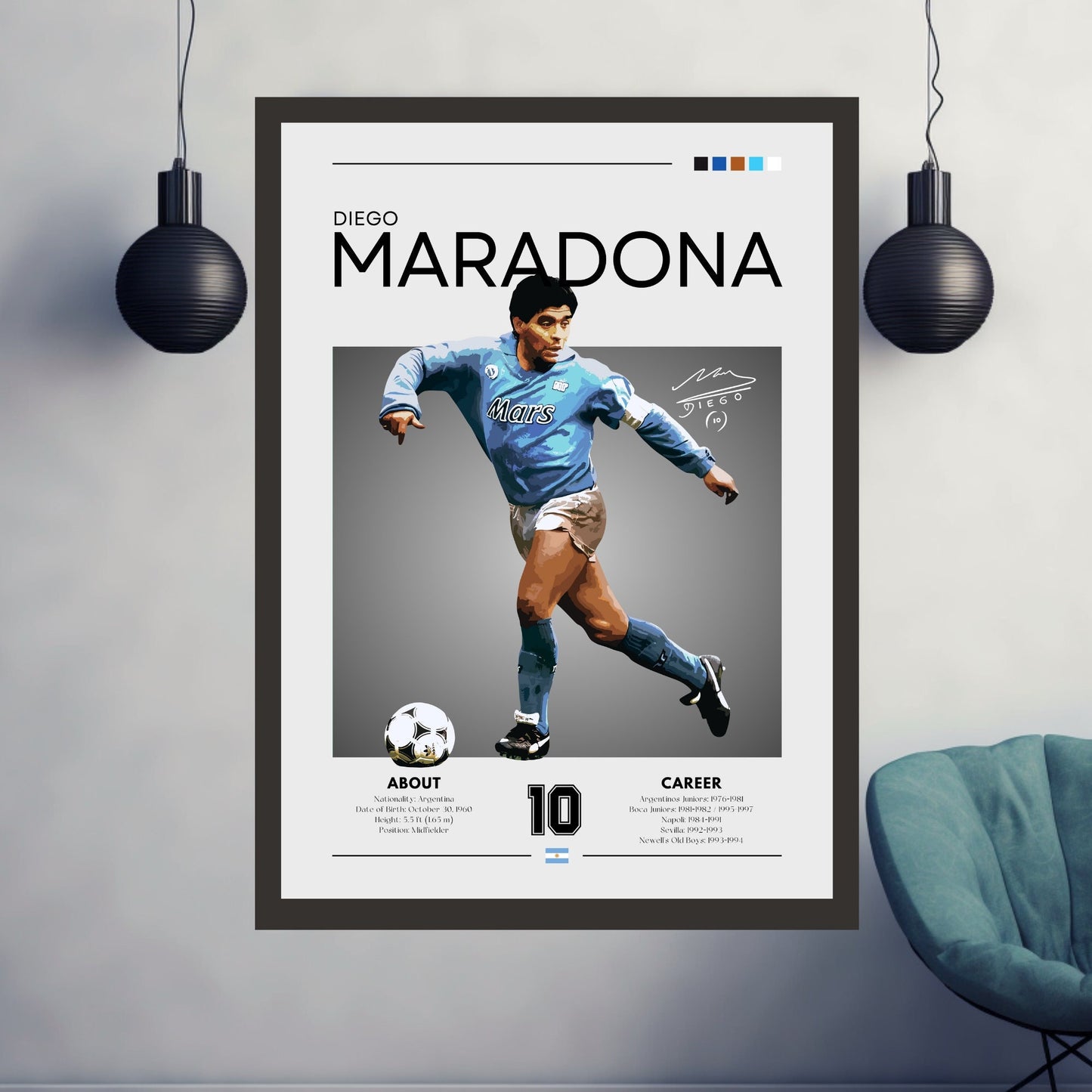 Maradona Napoli Poster