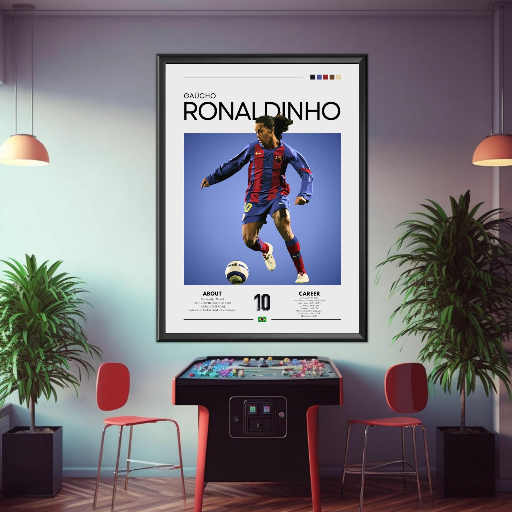 Ronaldinho Print, Ronaldinho Poster, Barcelona print,