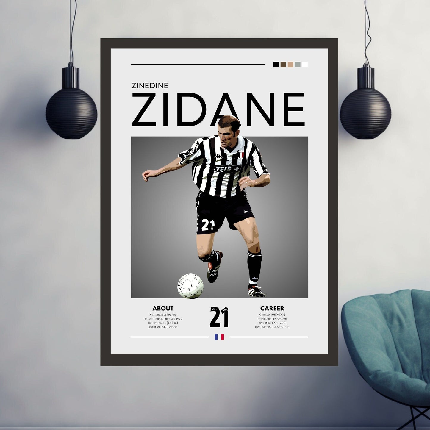 Zinedine Zidane Juventus Poster