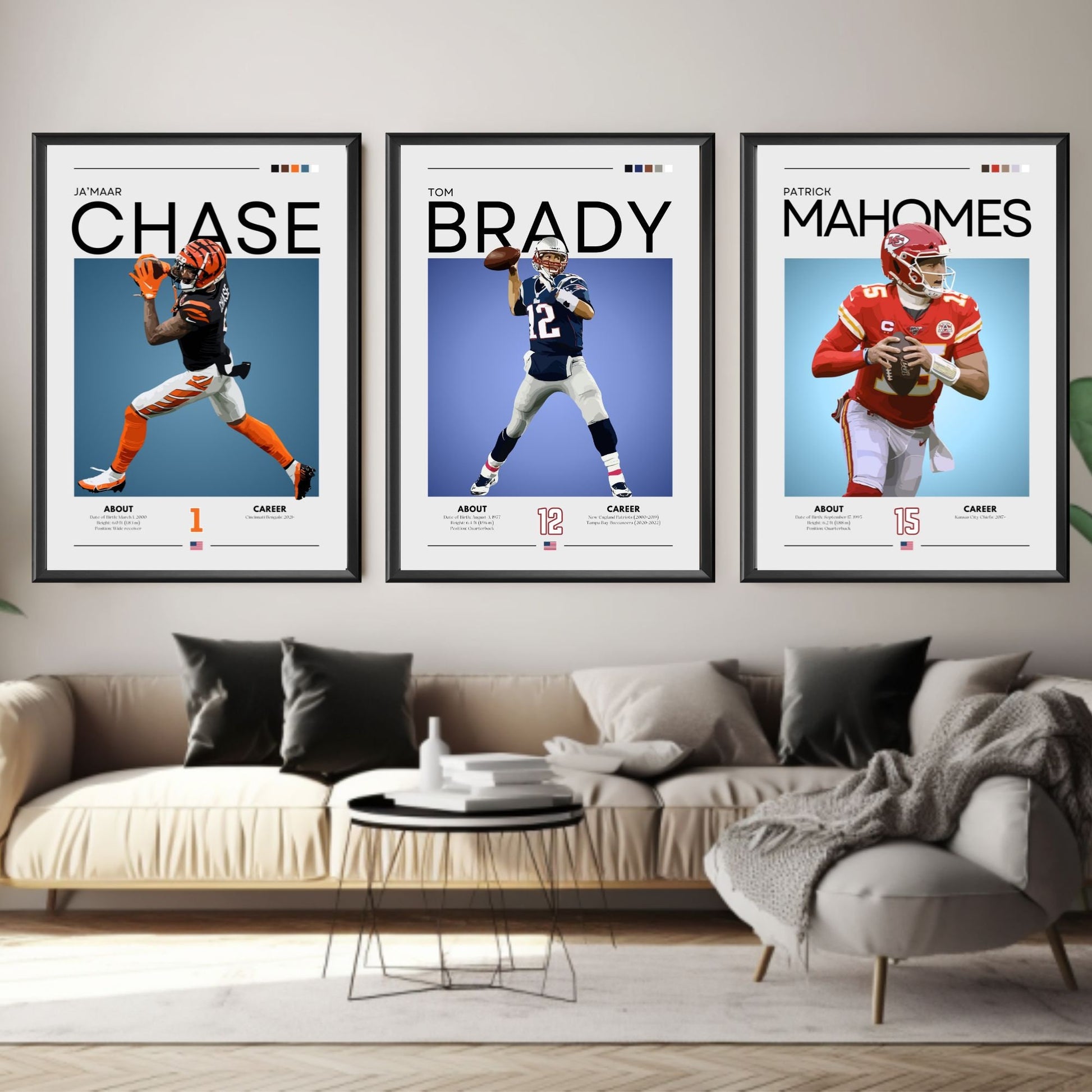 Ja'Marr Chase Poster, Cincinnati Bengals, Football Gift, NFL Poster, NFL Football Player Poster, American football Wall Art, Chase Print