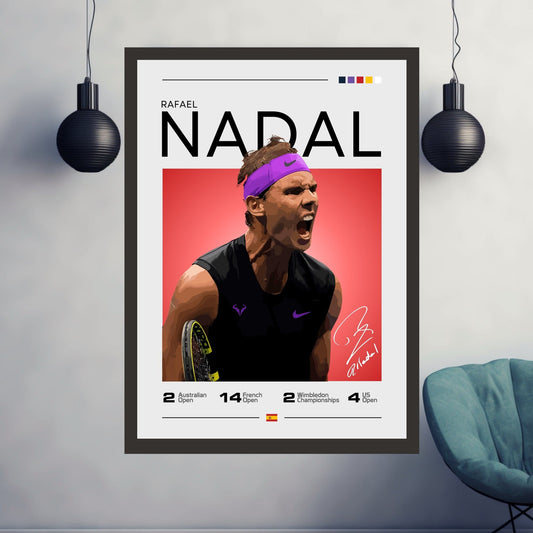 Rafael Nadal Print, Tennis Fans, Tennis Poster, Grand Slam Winner, Sports Poster, Gift For Him, Rafael Nadal Poster, Rafa Nadal