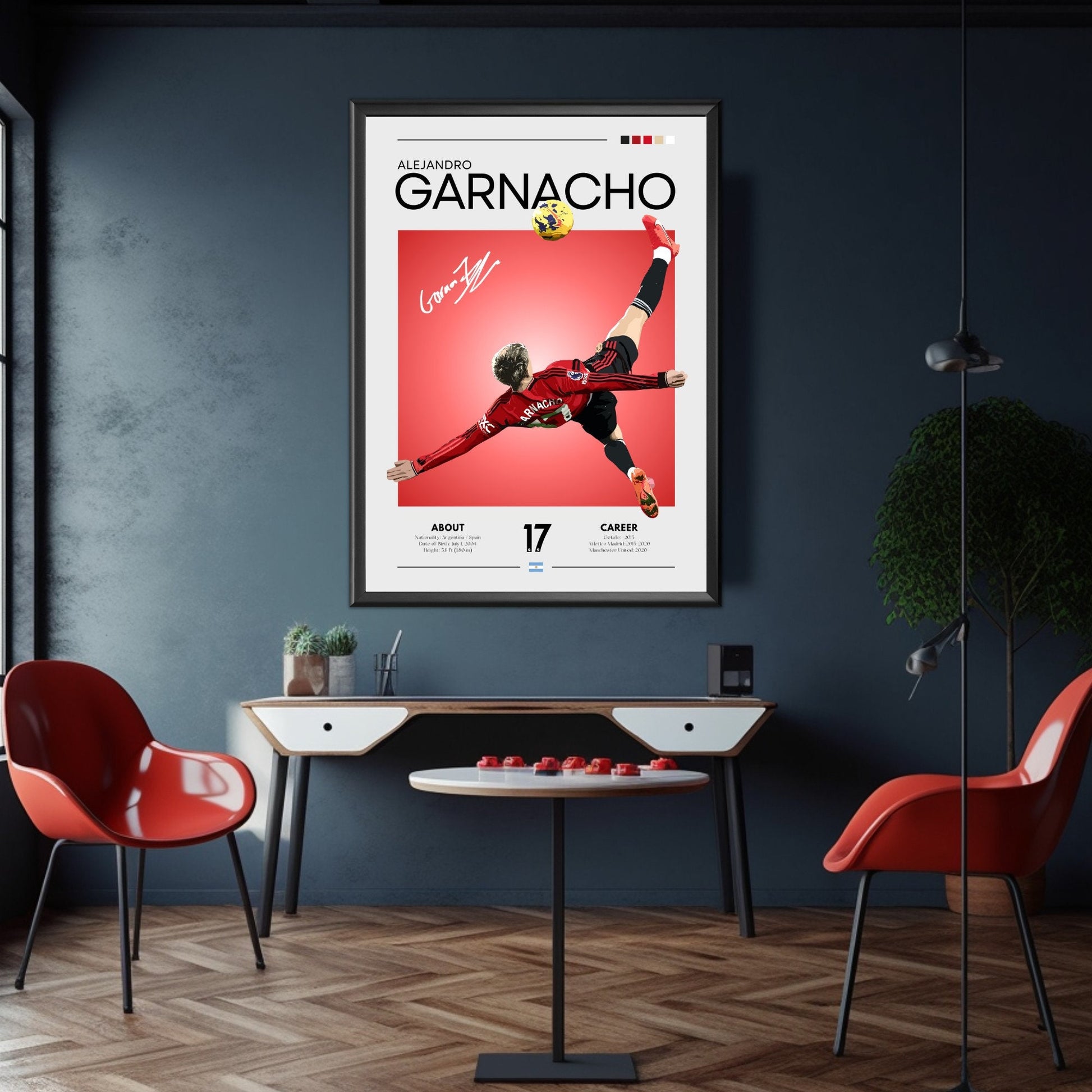 Alejandro Garnacho bycicle kick poster