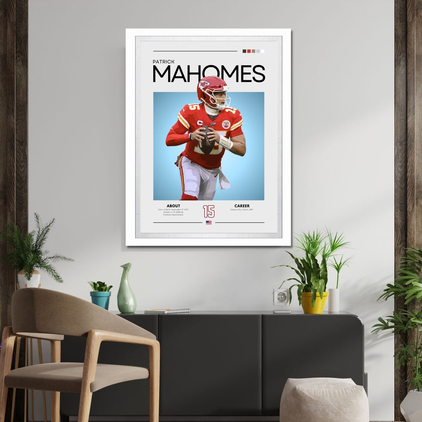 Patrick Mahomes Poster, Kansas City Chiefs, Football Gift, NFL Poster, NFL Player Poster, American football Wall Art, Patrick Mahomes