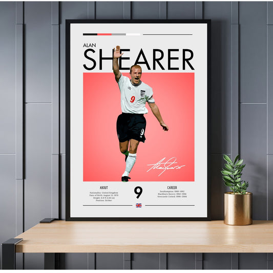 Alan Shearer Print, Alan Shearer Poster,