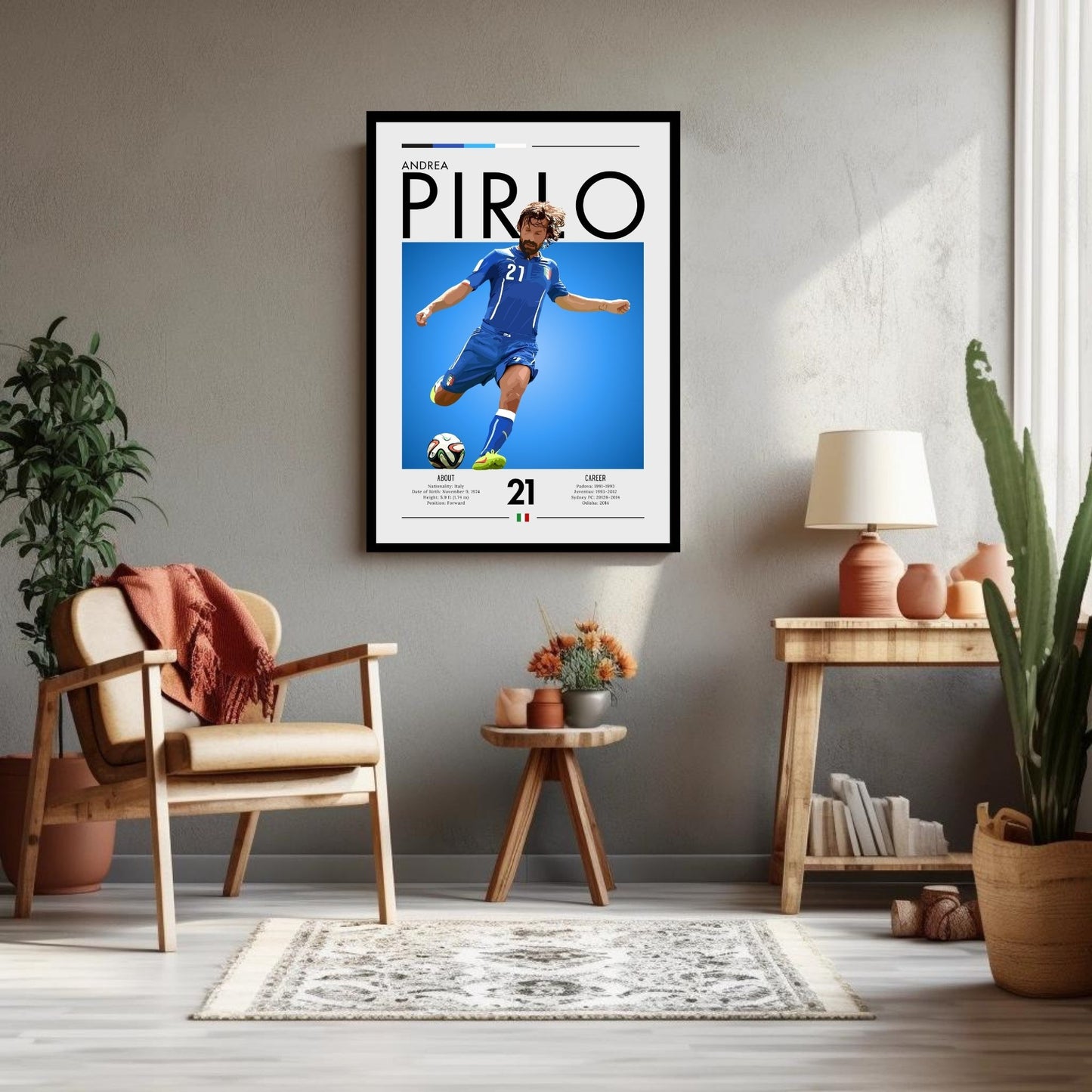 Andrea Pirlo Poster, Andrea Pirlo Print,