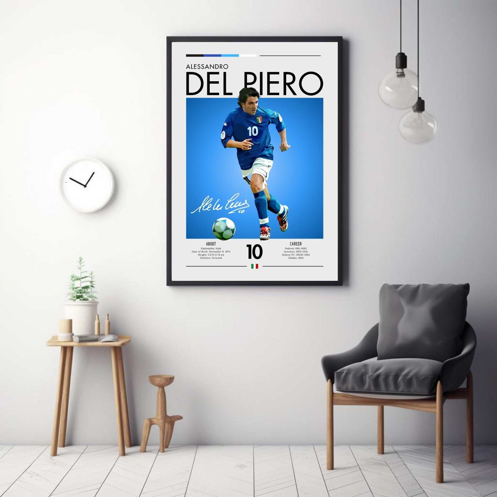 Alessandro Del Piero Print, Del Piero Poster,