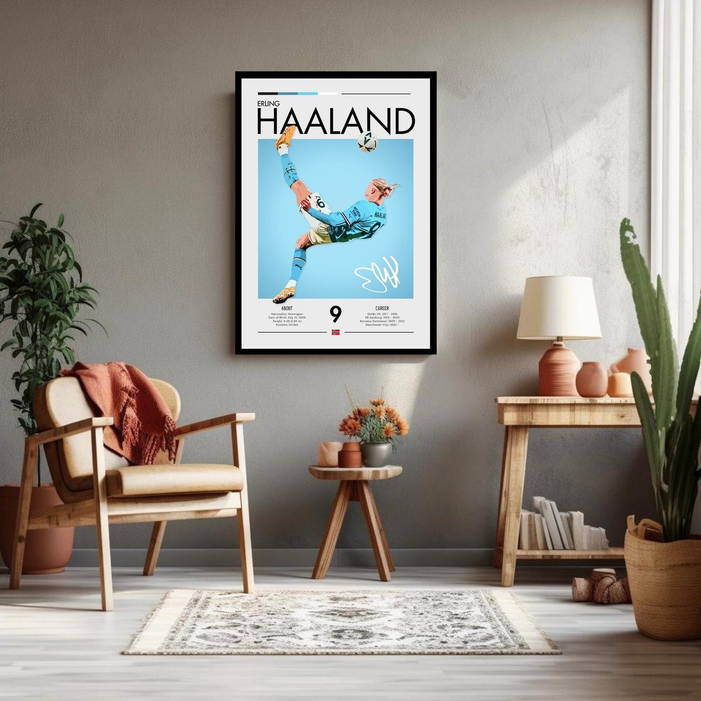 Erling Haaland Print, Haaland Poster,