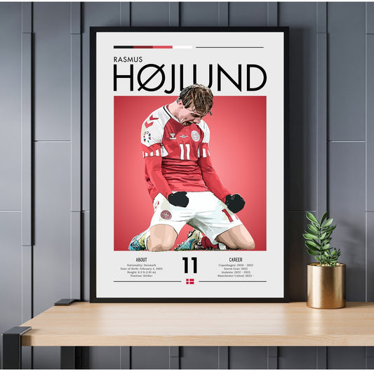 Rasmus Hojlund Print, Rasmus Hojlund Poster