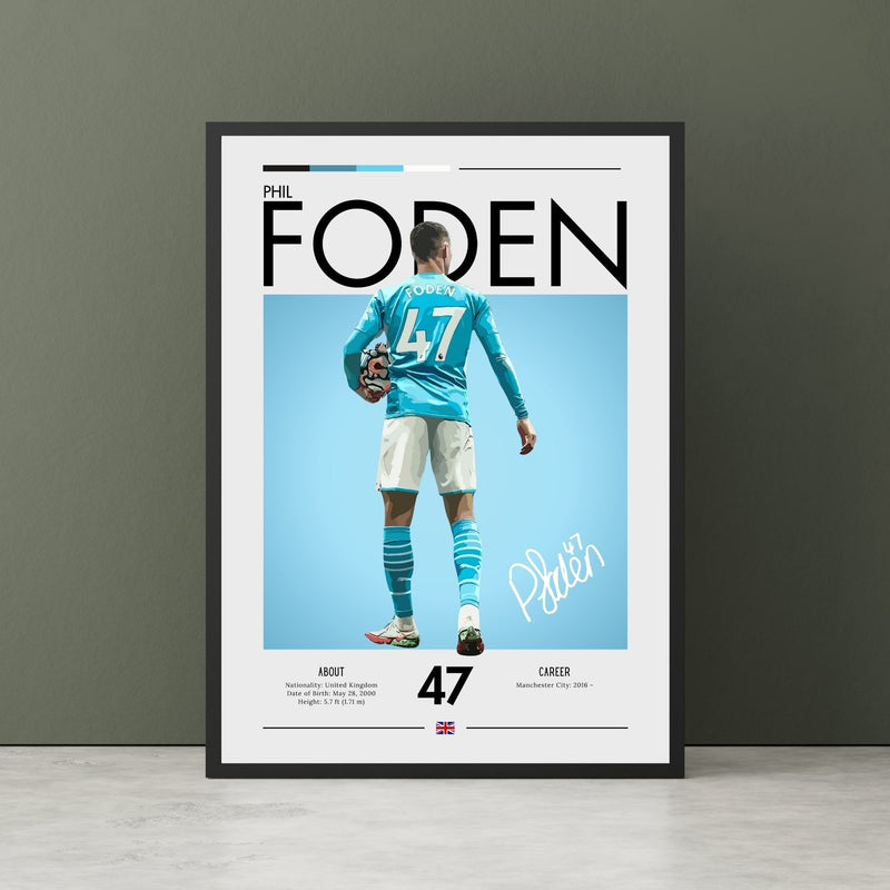 Phil Foden Poster, Phil Foden Print