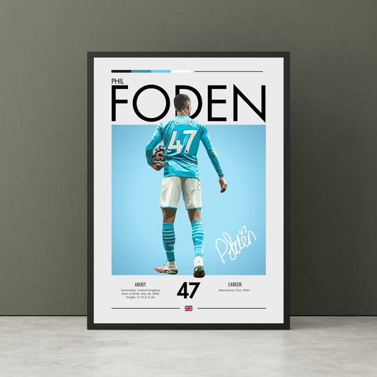 Phil Foden Poster, Phil Foden Print
