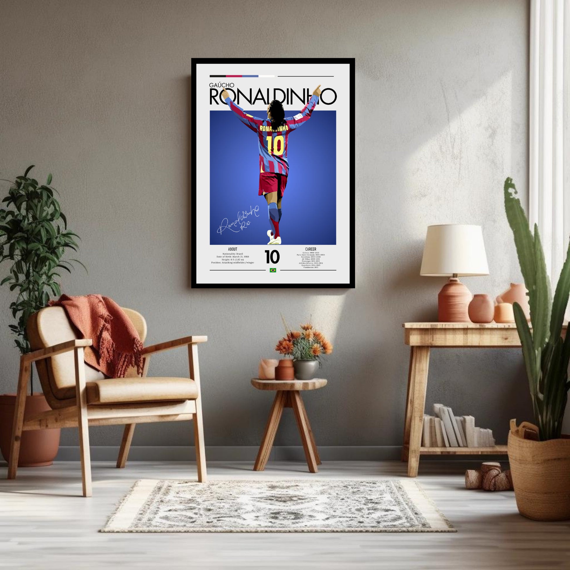 Ronaldinho Poster, Ronaldinho Print