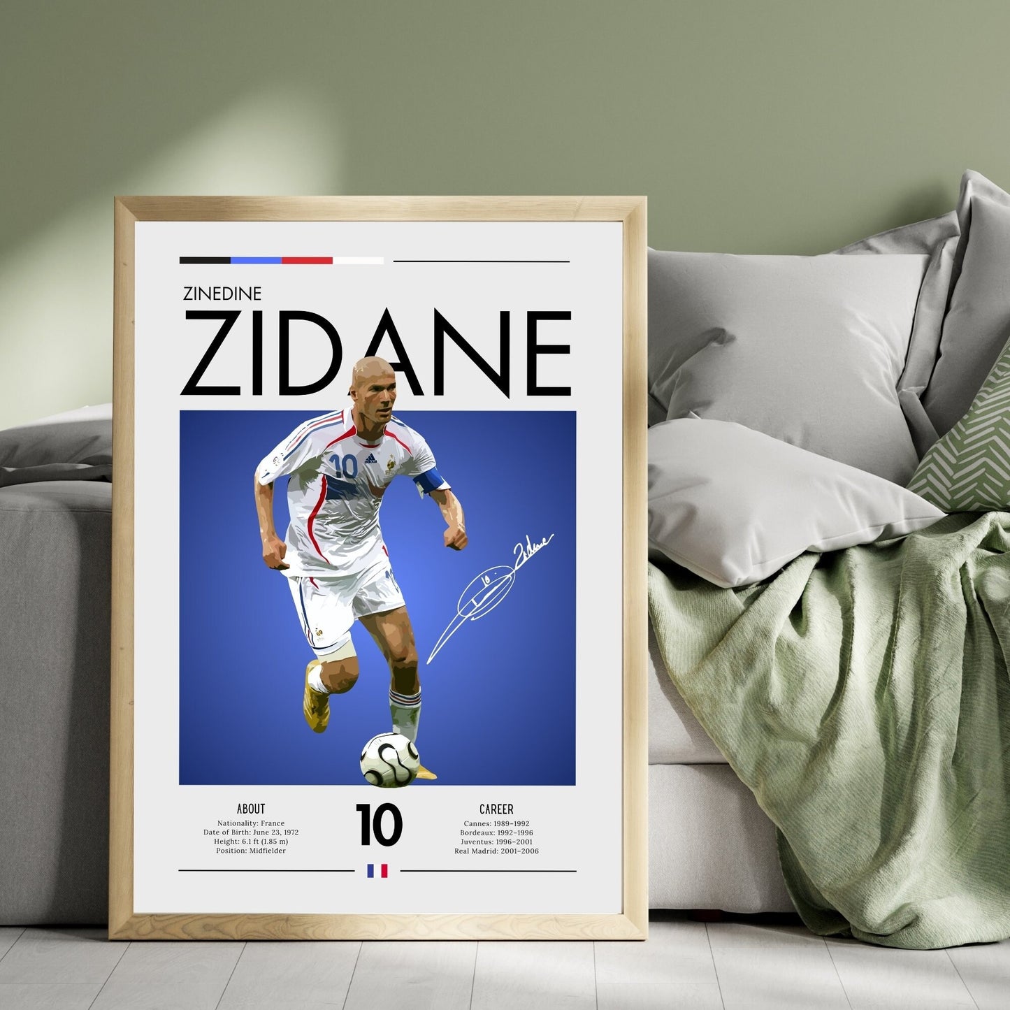 Zinedine Zidane Poster, Zinedine Zidane Print