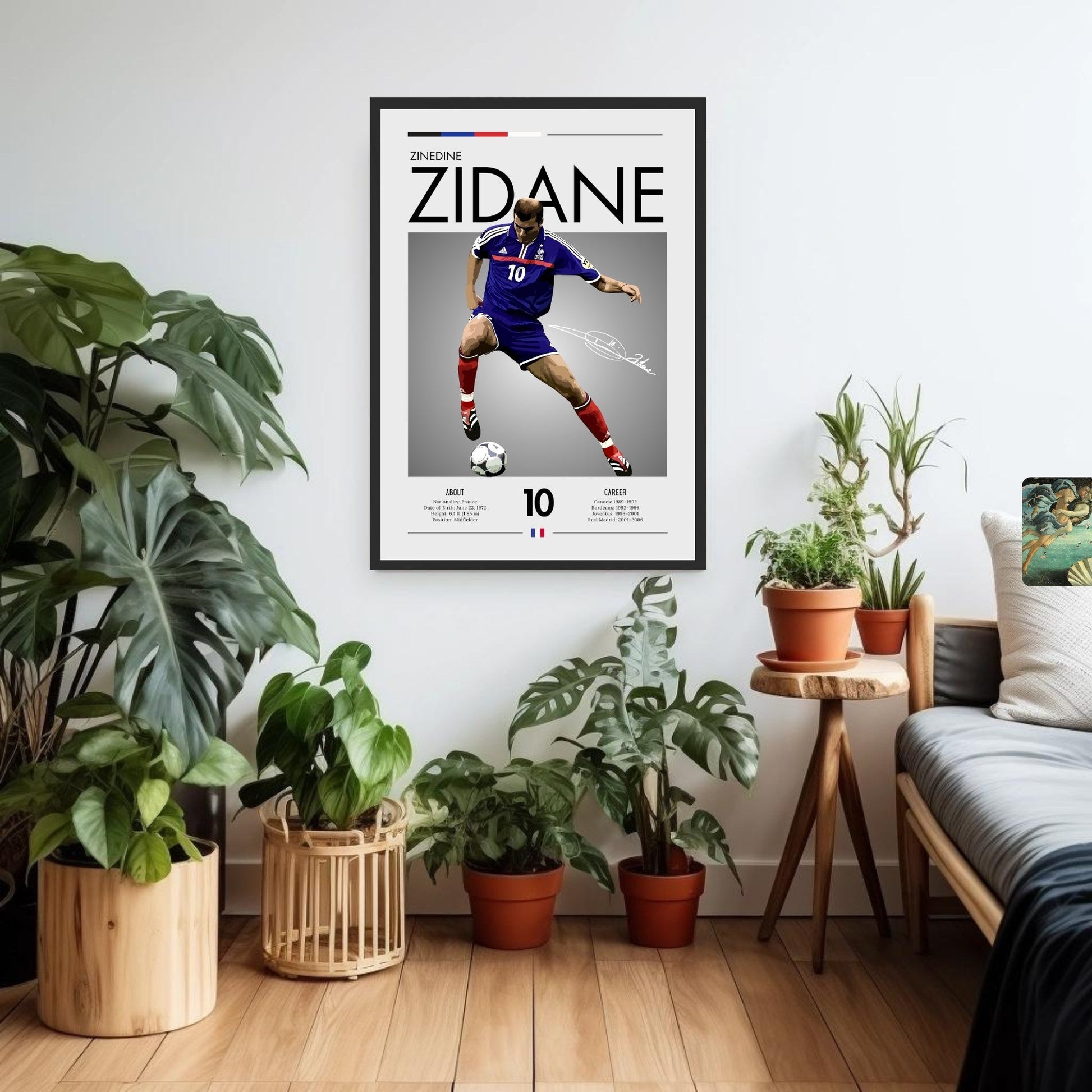 Zinedine Zidane Print, France football poster, Zinedine Zidane Poster, Football Gift, Sports Poster, Football Player Poster, Soccer Wall Art