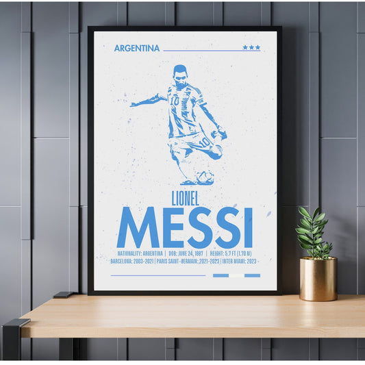Lionel Messi Poster, Silhouette Messi Print