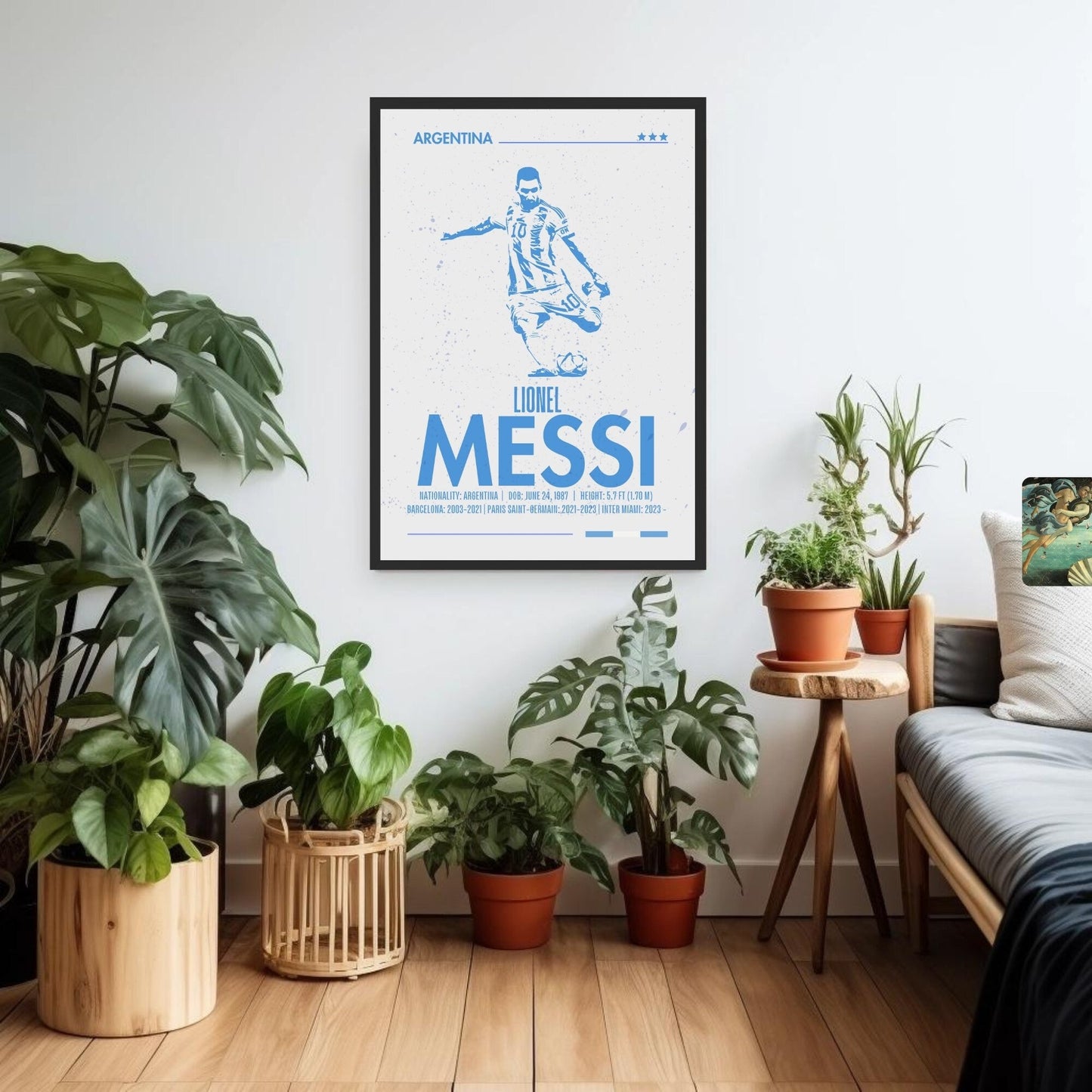 Lionel Messi Poster, Silhouette Messi Print