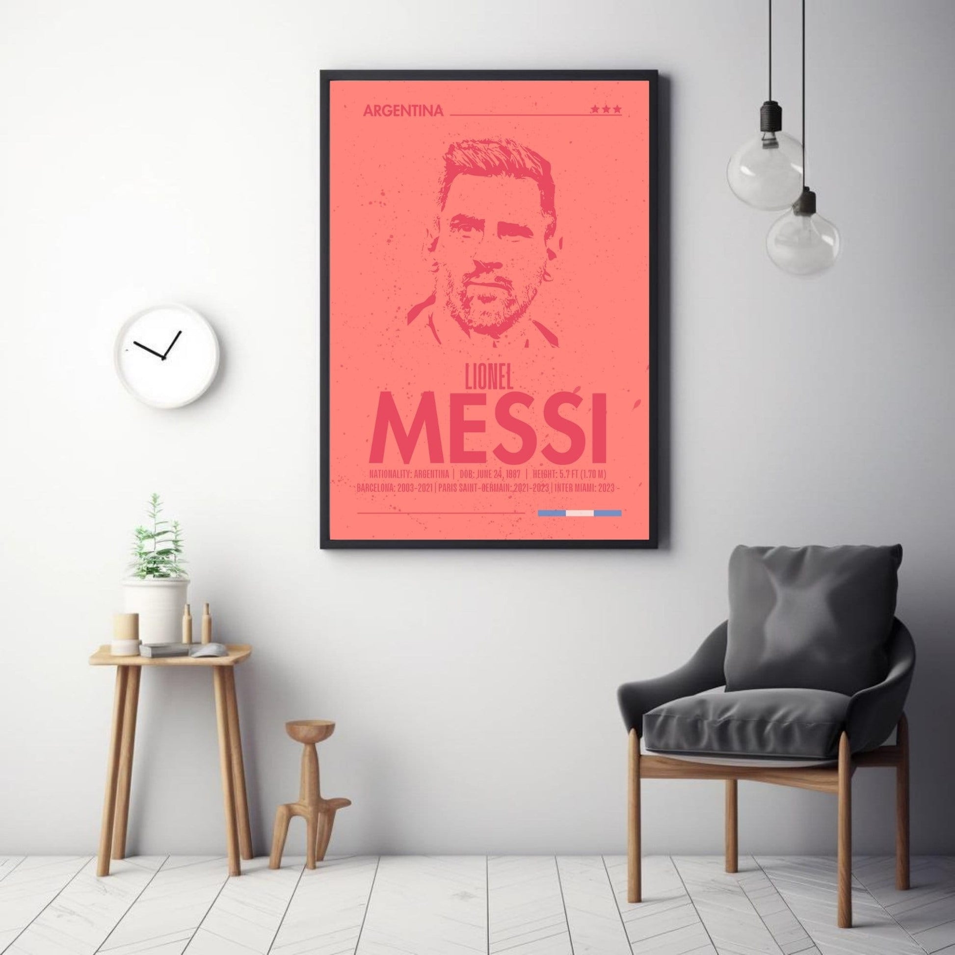 Silhouette Messi Print, Lionel Messi Poster,