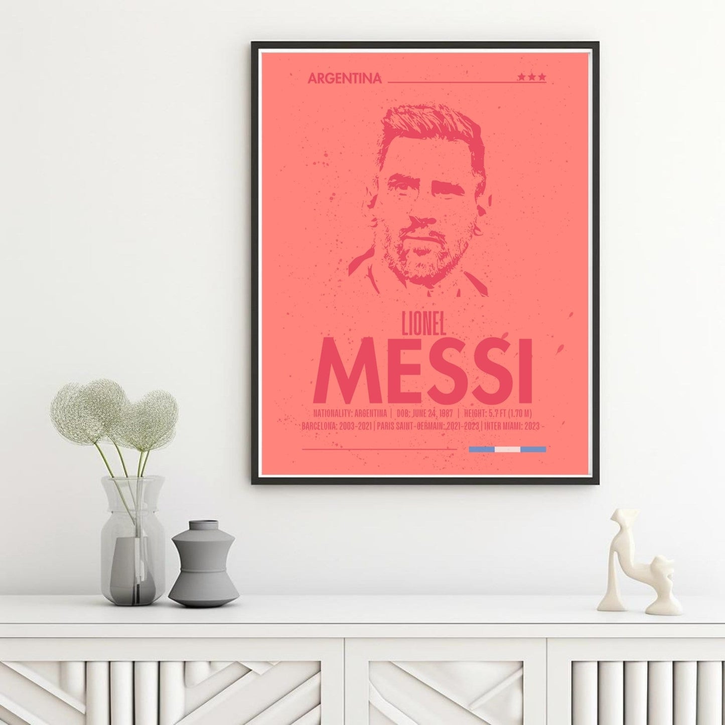 Silhouette Messi Print, Lionel Messi Poster,