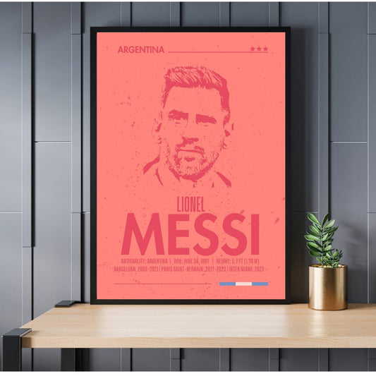 Silhouette Messi Print, Lionel Messi Poster,