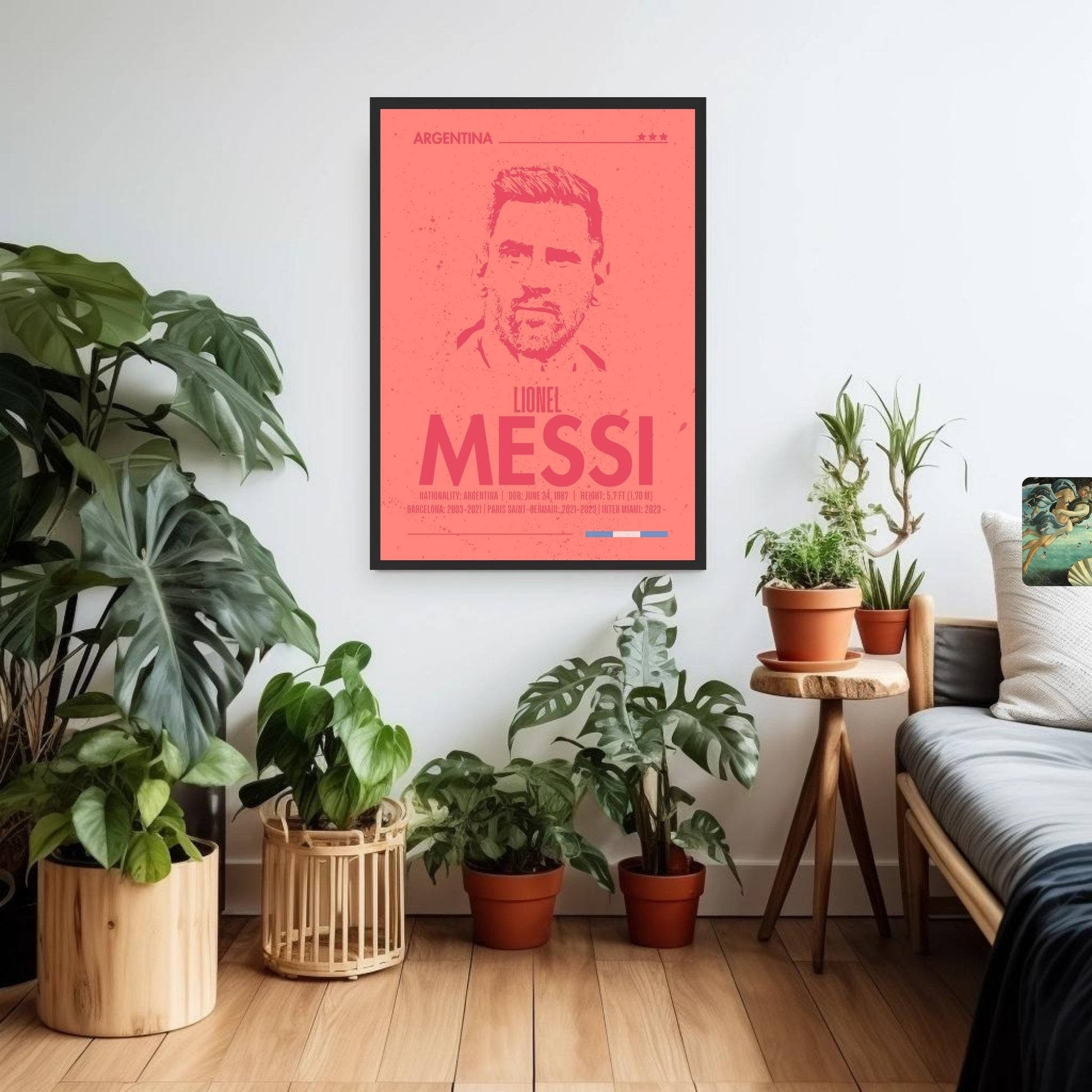 Silhouette Messi Print, Lionel Messi Poster,