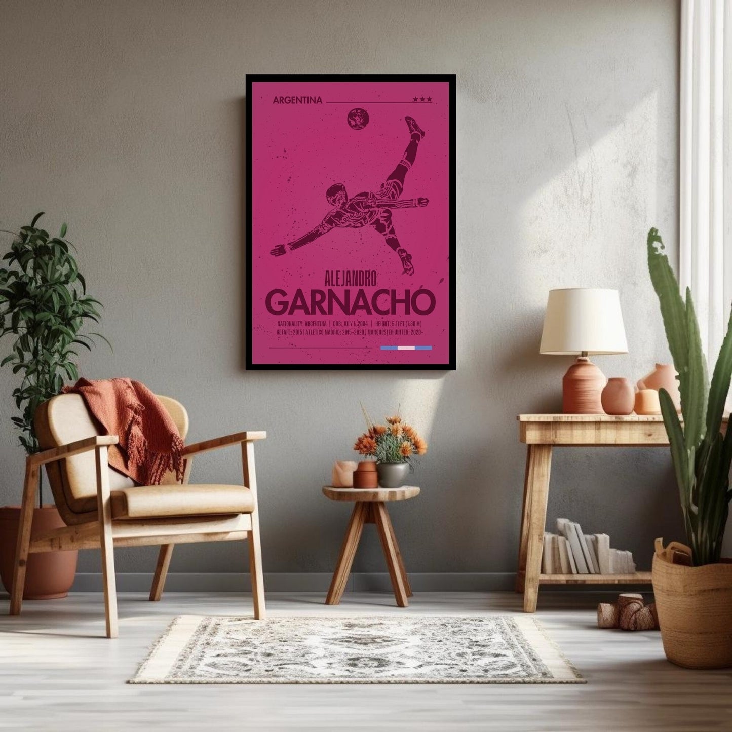 Silhouette Alejandro Garnacho Print, Garnacho Poster, Football Gift, Sports Poster, Football Poster, Soccer Art, Manchester United print