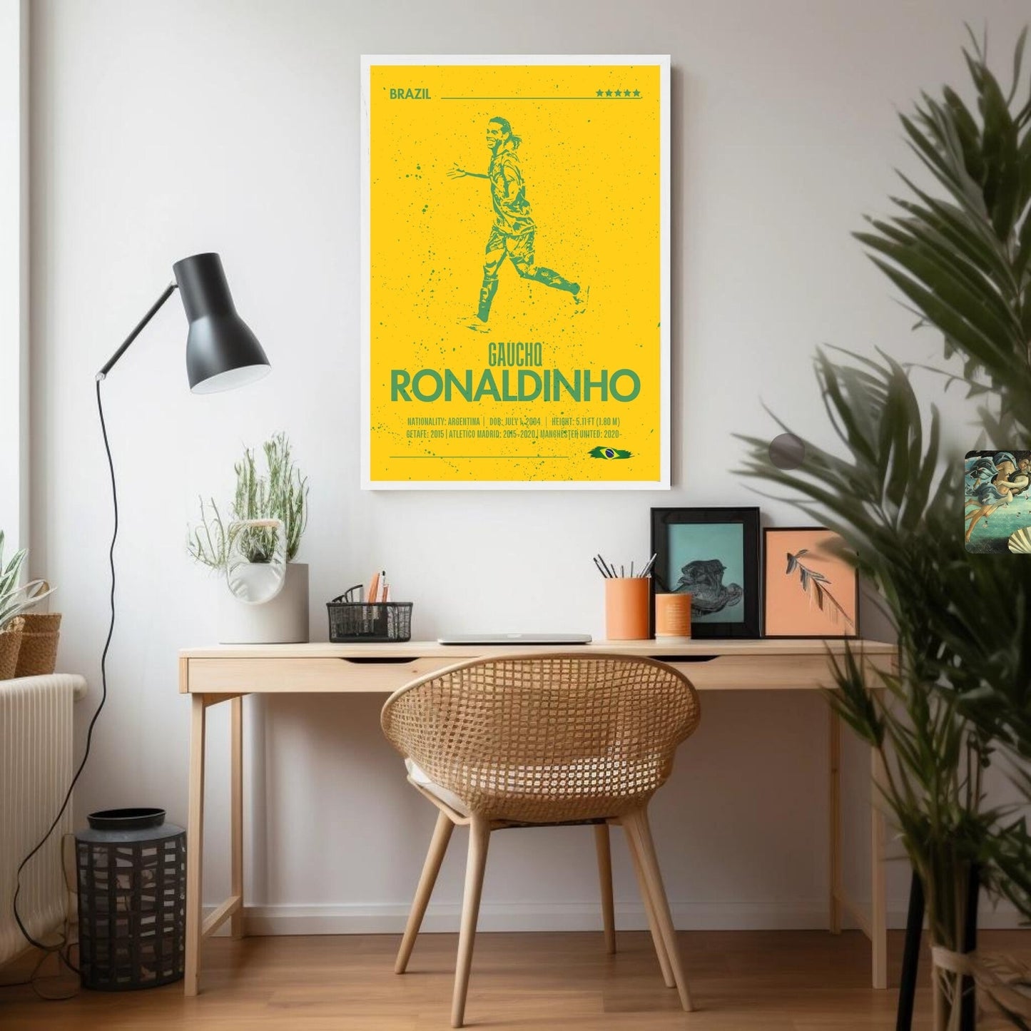 Silhouette Ronaldinho Print, Ronaldinho Poster, Football Gift, Sports Poster, Football Player Poster, Soccer Wall Art, Brazil football