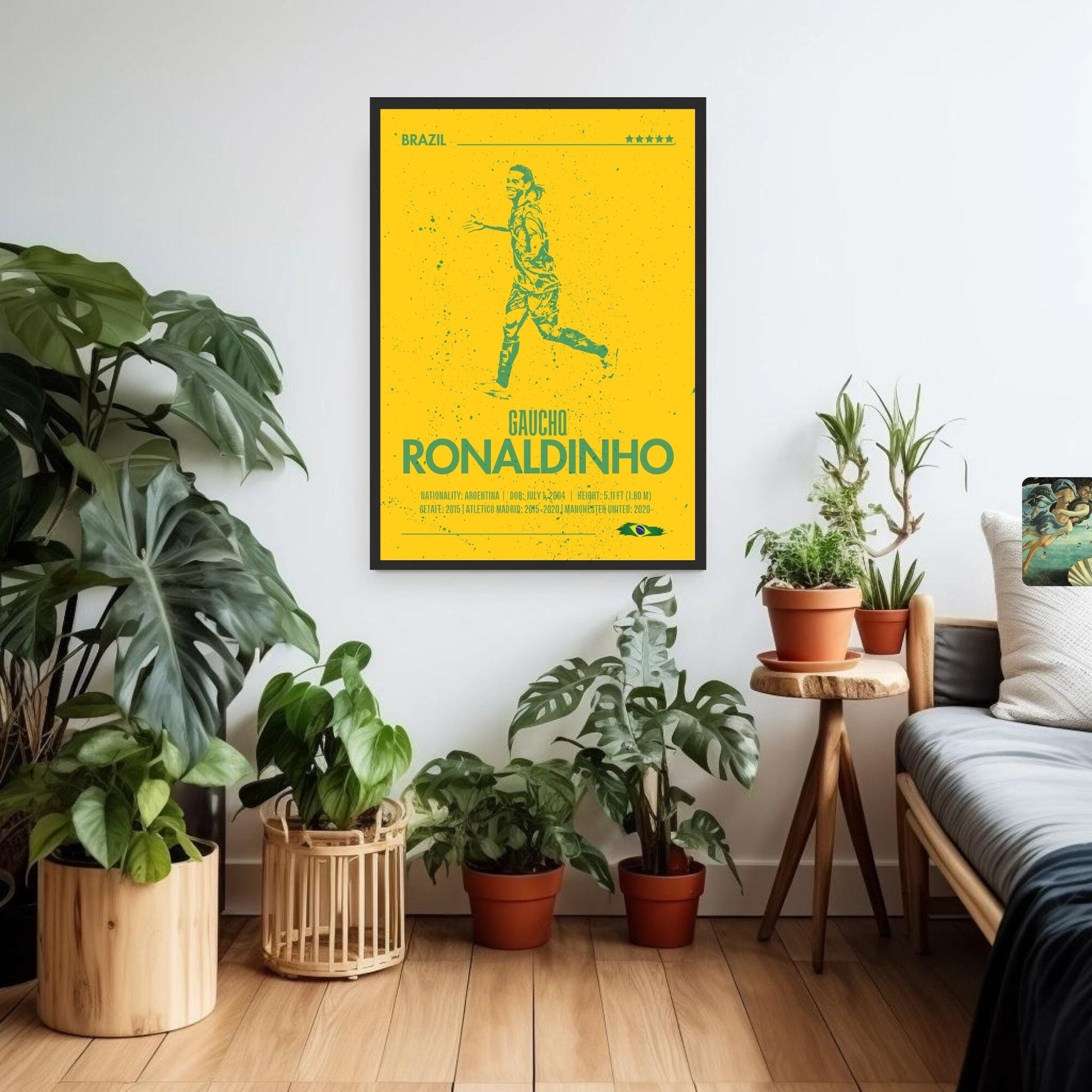 Silhouette Ronaldinho Print, Ronaldinho Poster, Football Gift, Sports Poster, Football Player Poster, Soccer Wall Art, Brazil football