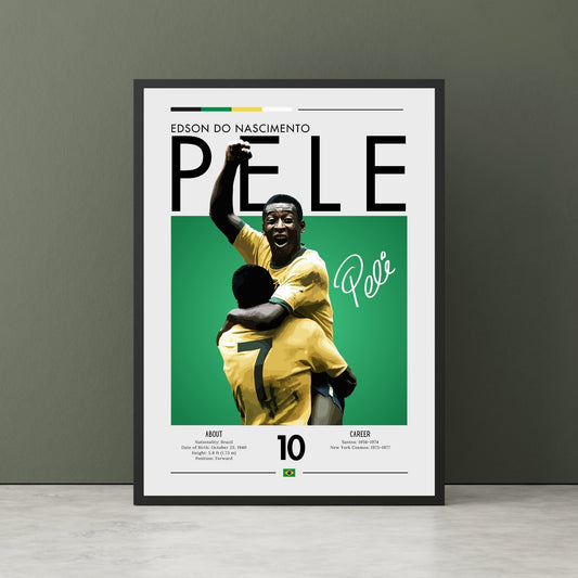 Pele Brazil Print, Pele Poster, Football Gift, Sports Poster, Football Player Poster, Soccer Wall Art, Soccer poster, Pele football poster