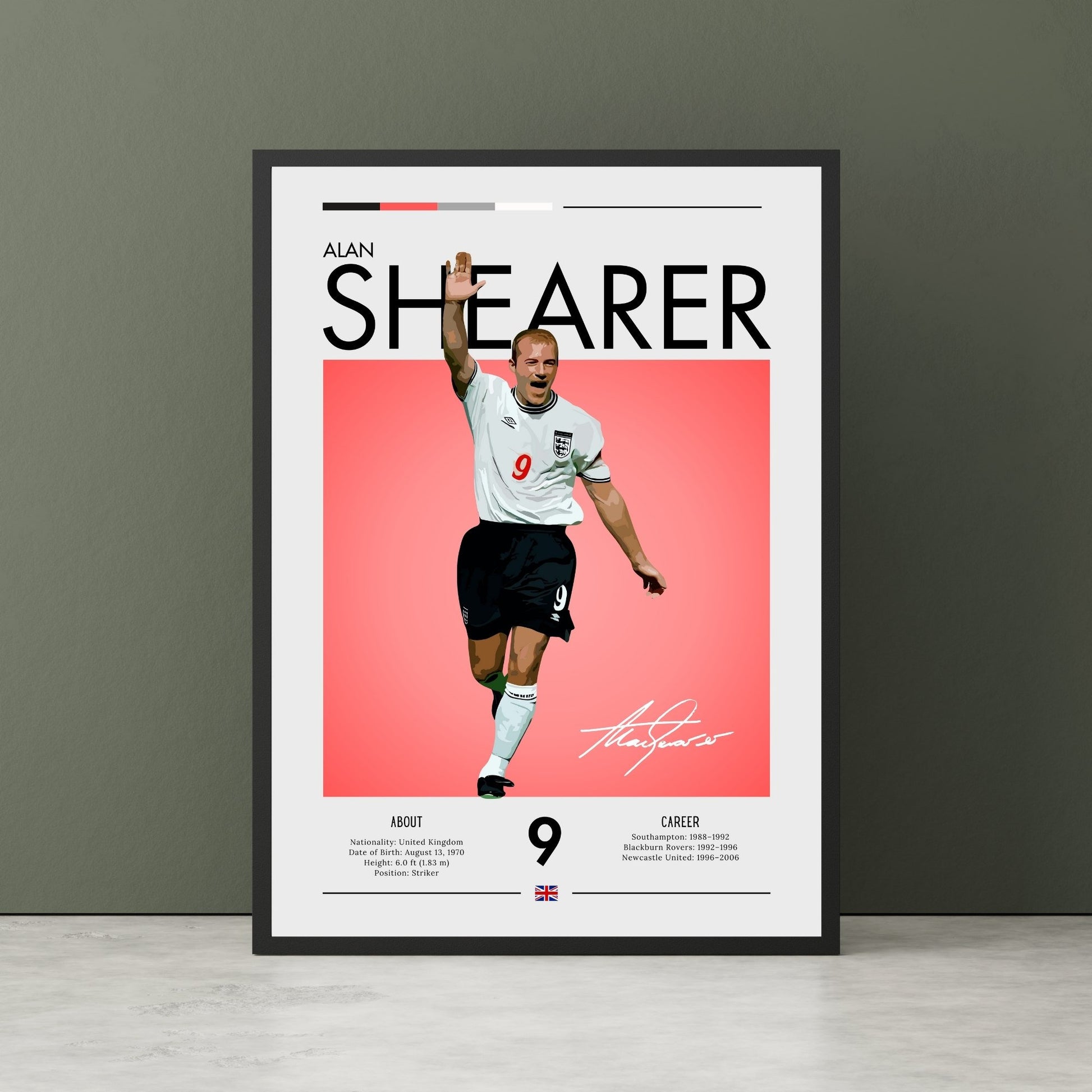 Alan Shearer Print, Alan Shearer Poster,