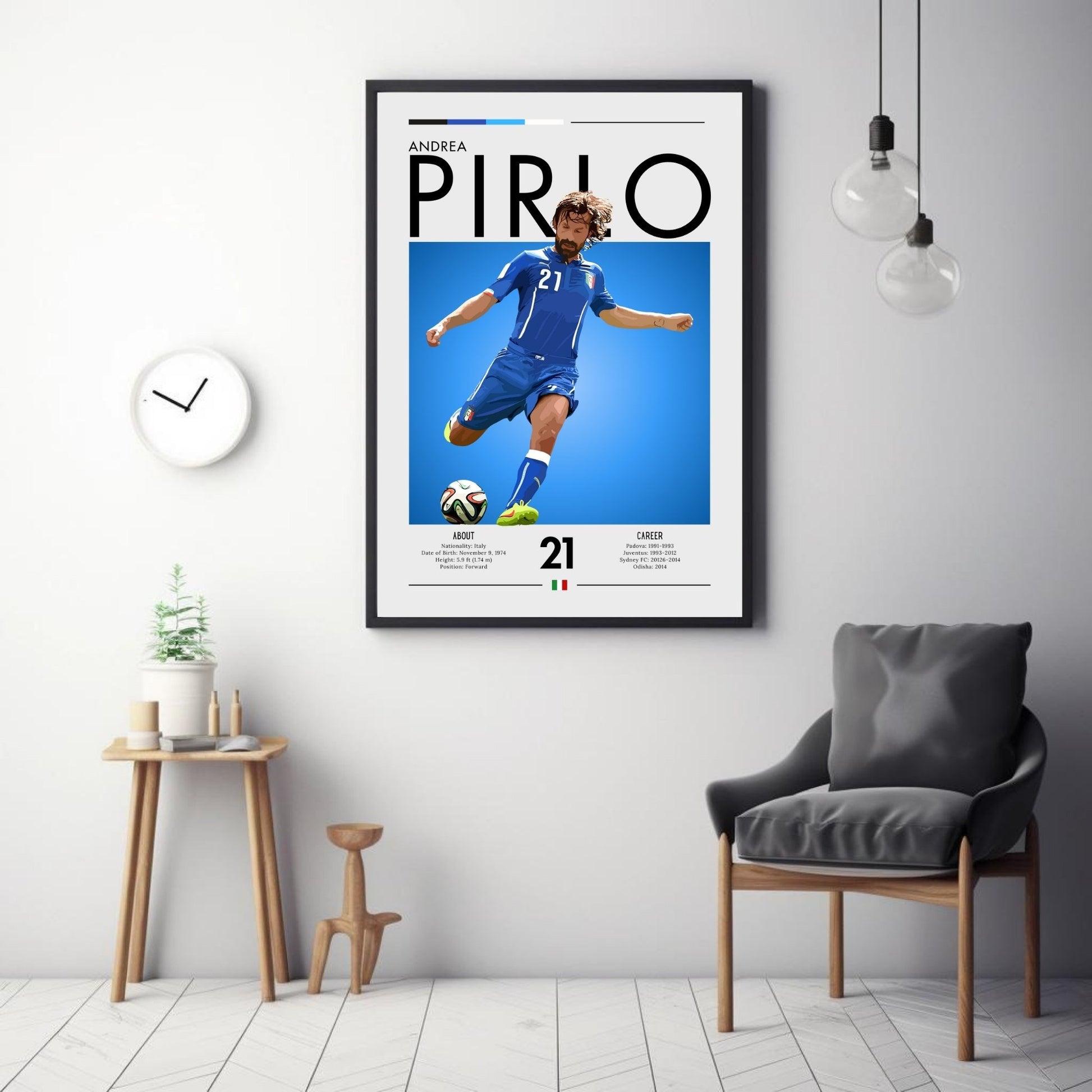 Andrea Pirlo Poster, Andrea Pirlo Print,