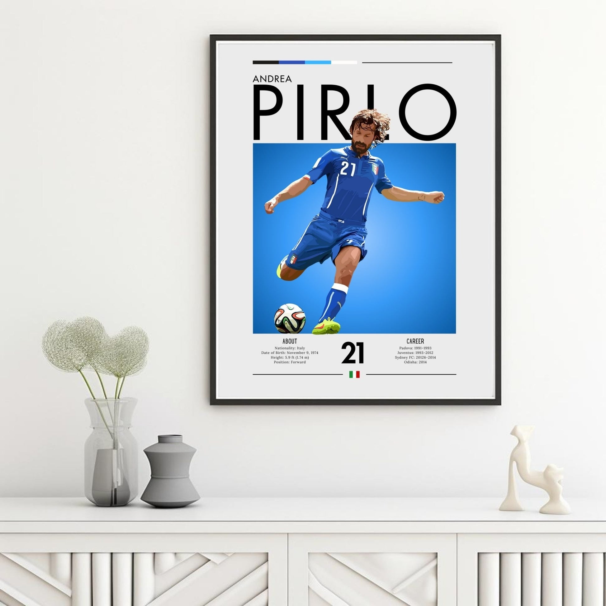 Andrea Pirlo Poster, Andrea Pirlo Print,