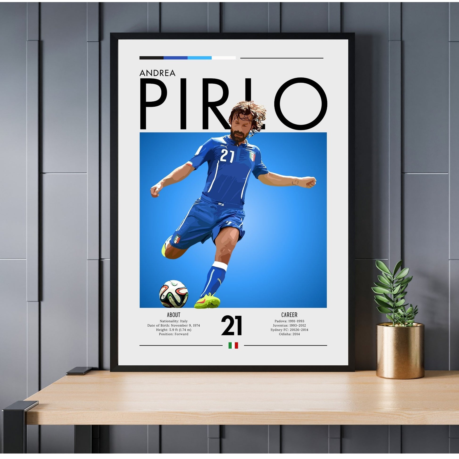 Andrea Pirlo Poster, Andrea Pirlo Print,