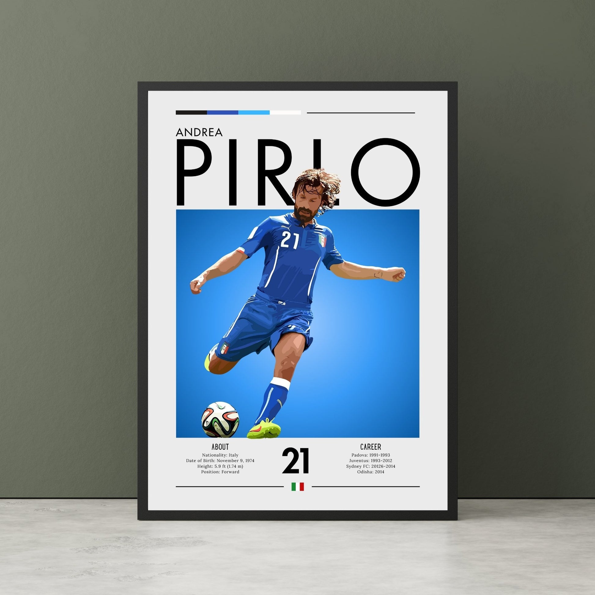 Andrea Pirlo Poster, Andrea Pirlo Print,