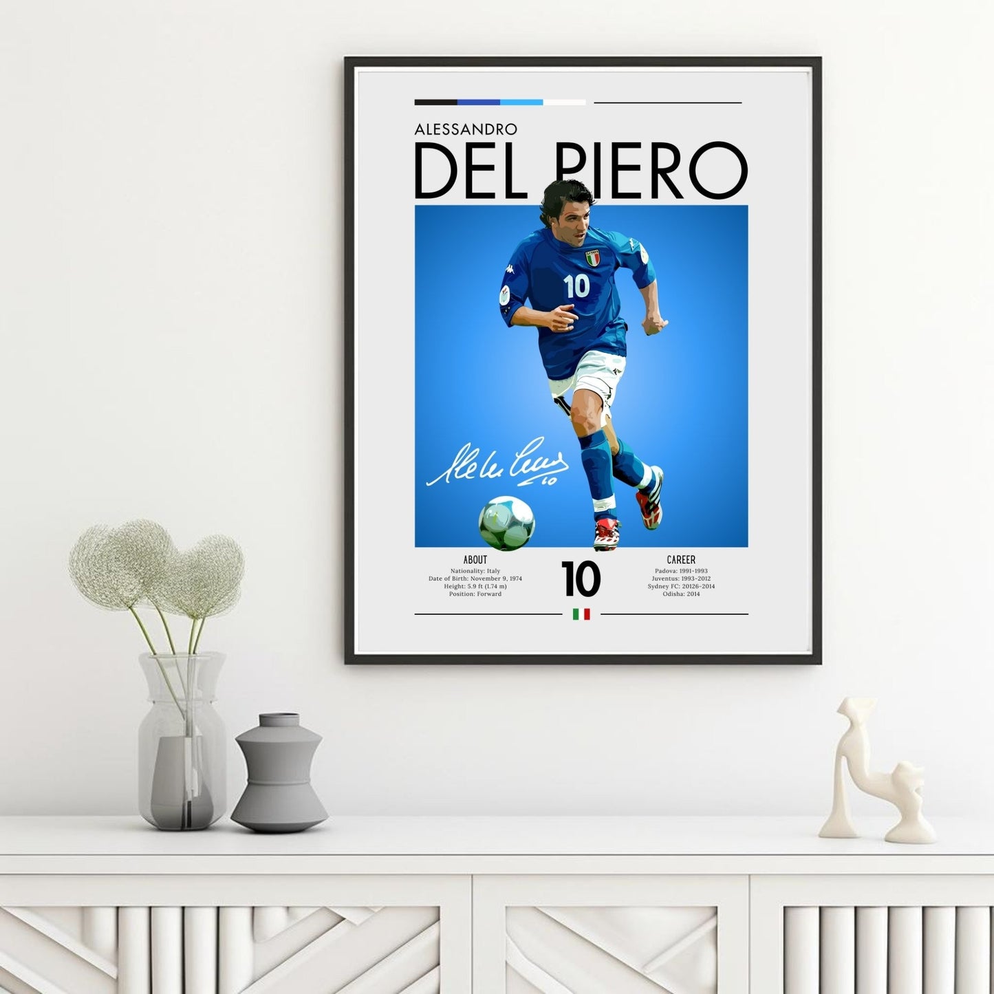 Alessandro Del Piero Print, Del Piero Poster,