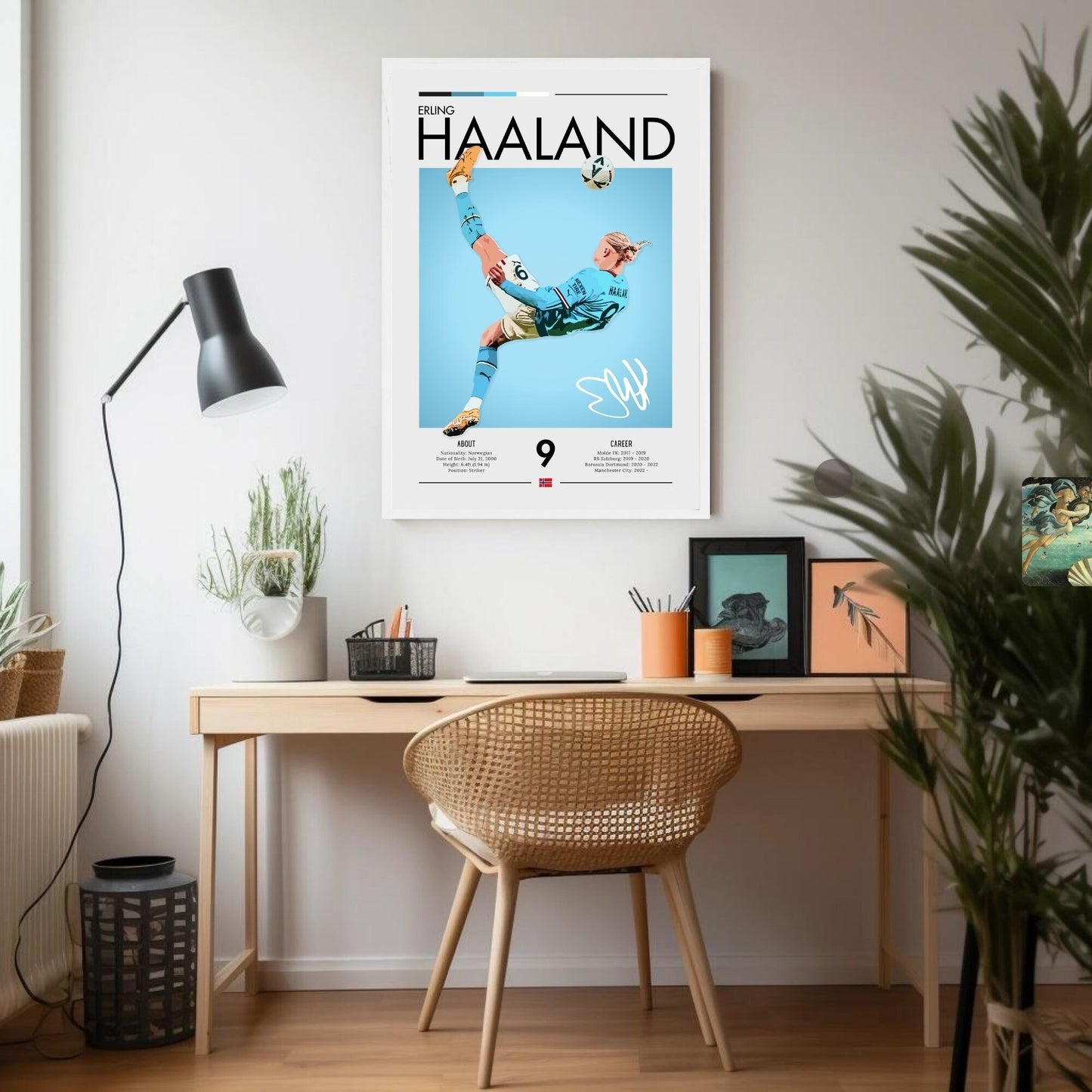 Erling Haaland Print, Haaland Poster,