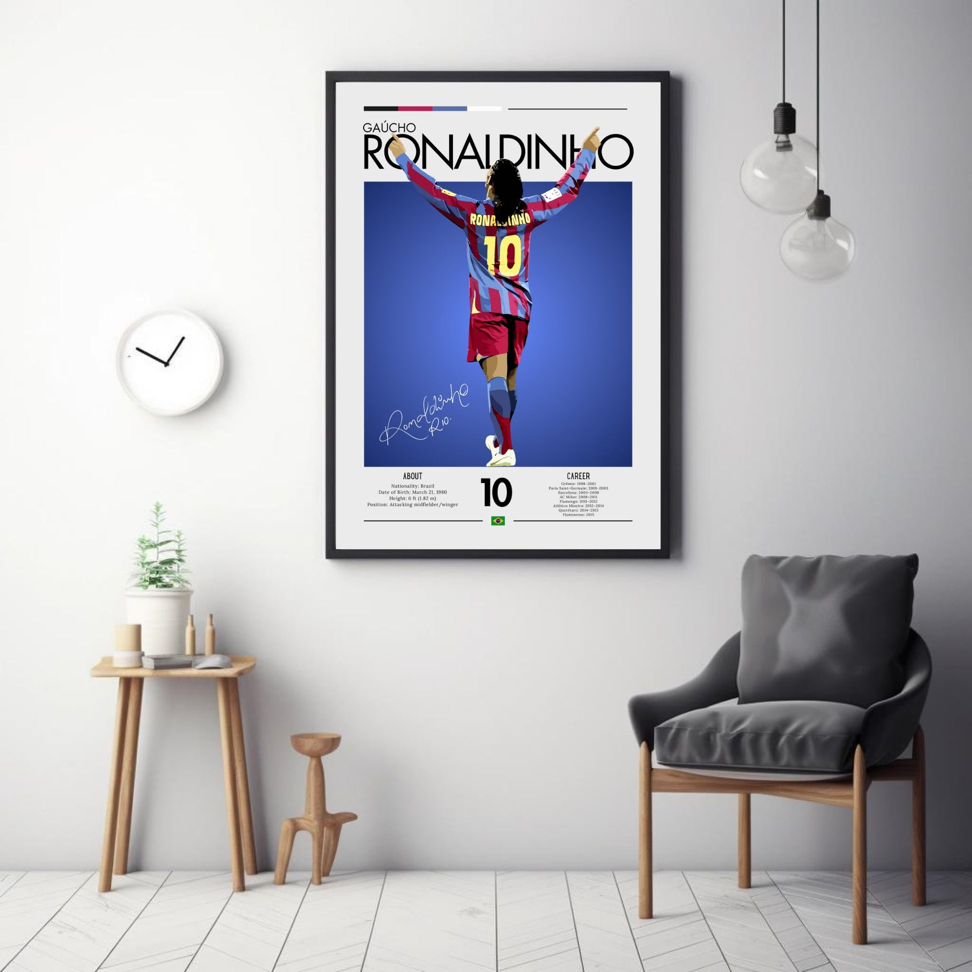 Ronaldinho Poster, Ronaldinho Print