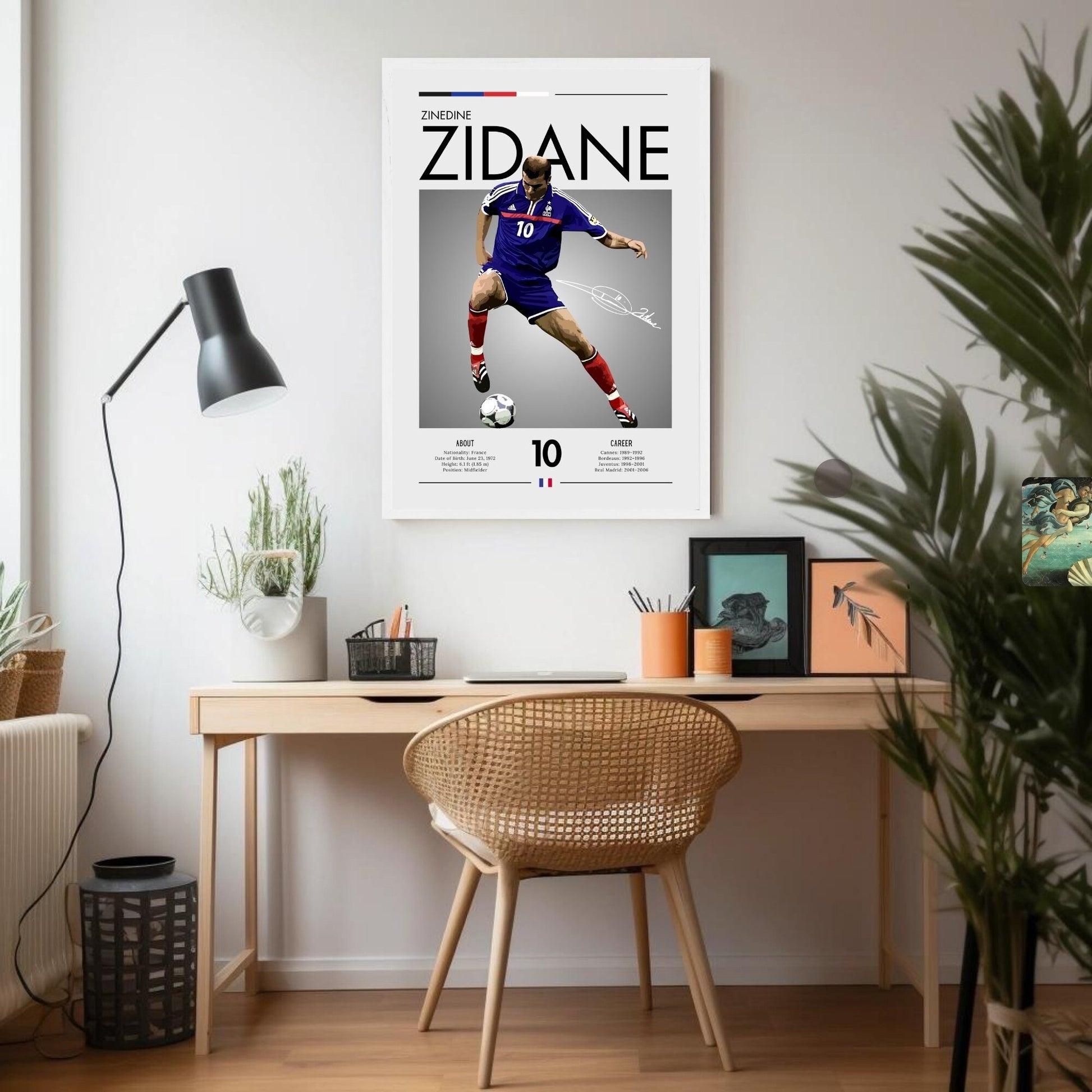 Zinedine Zidane Print, France football poster, Zinedine Zidane Poster, Football Gift, Sports Poster, Football Player Poster, Soccer Wall Art