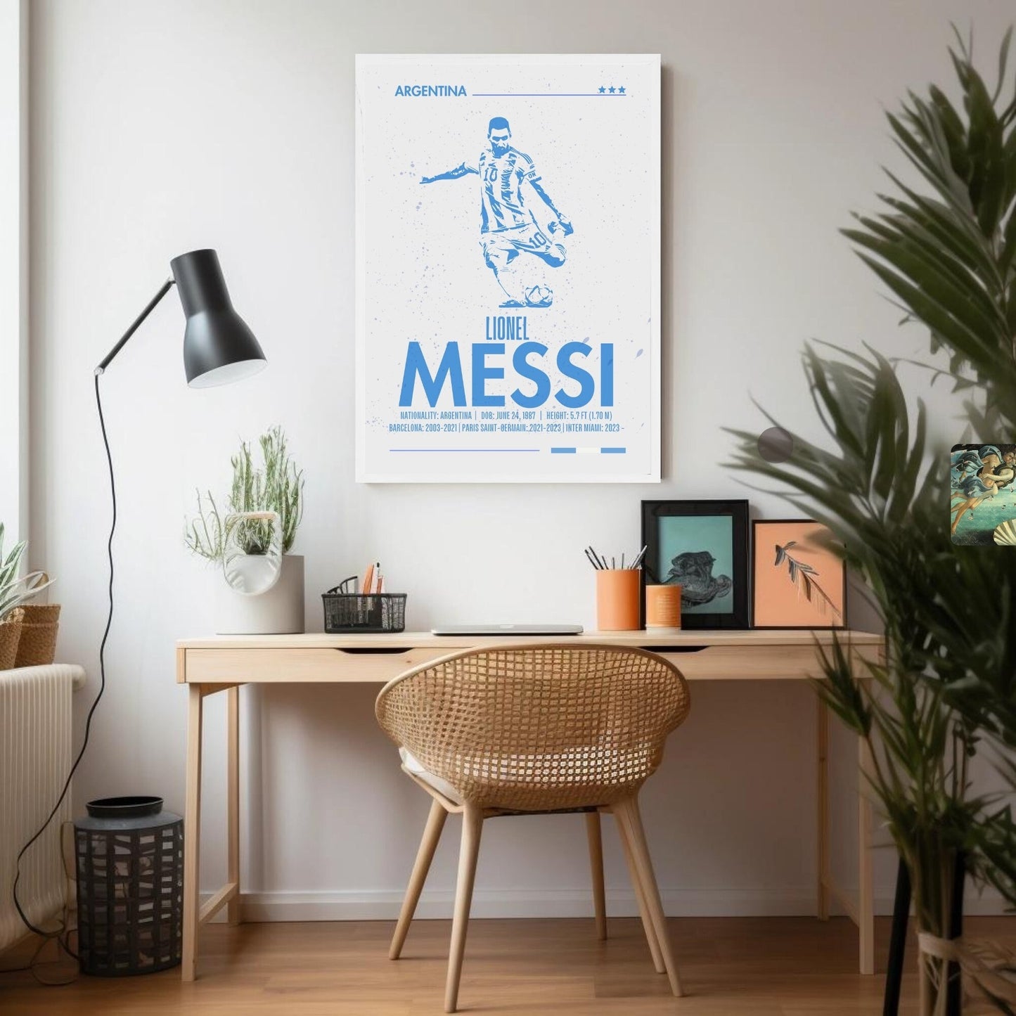 Lionel Messi Poster, Silhouette Messi Print