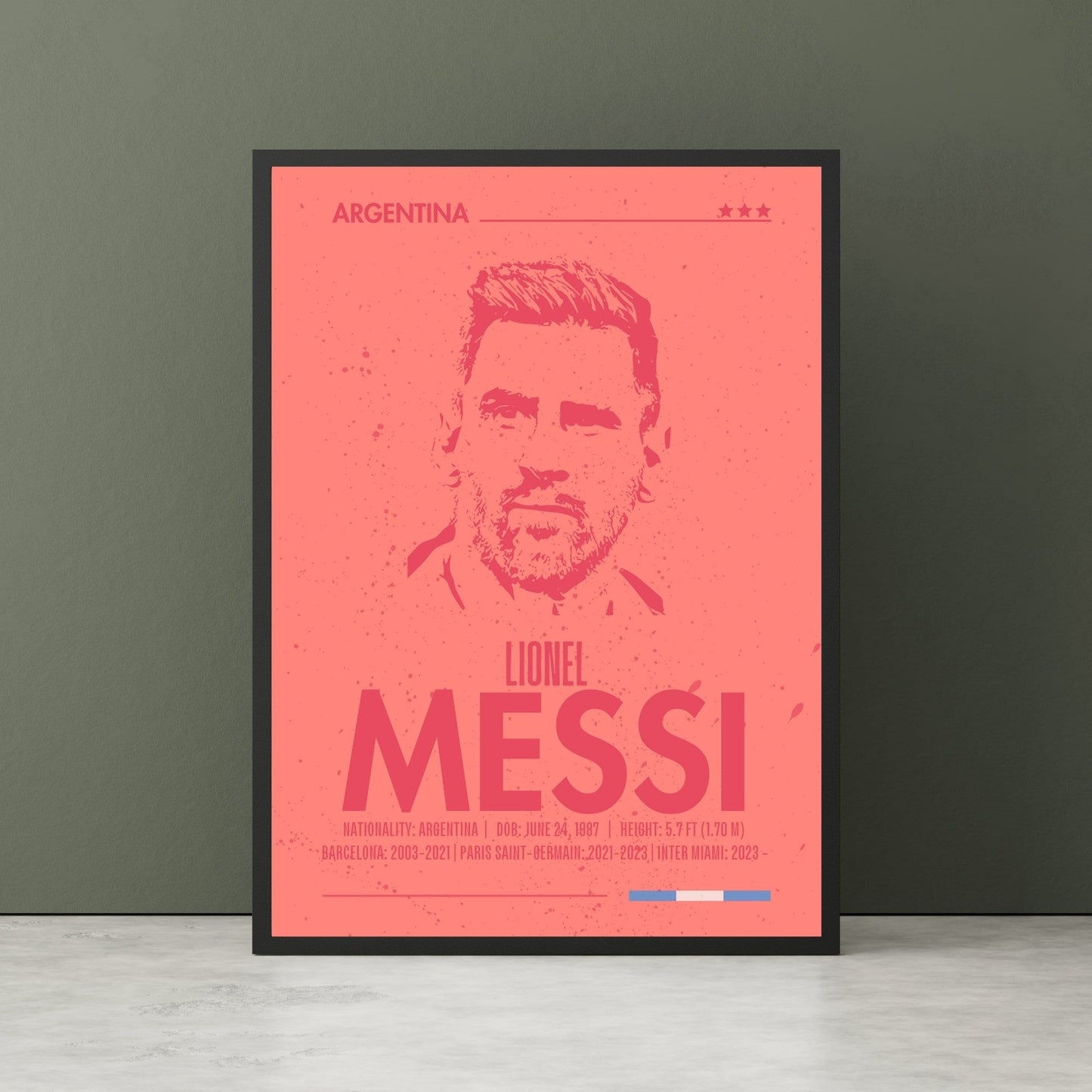 Silhouette Messi Print, Lionel Messi Poster,