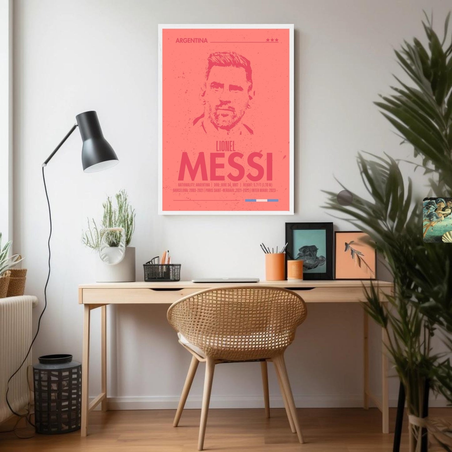 Silhouette Messi Print, Lionel Messi Poster,