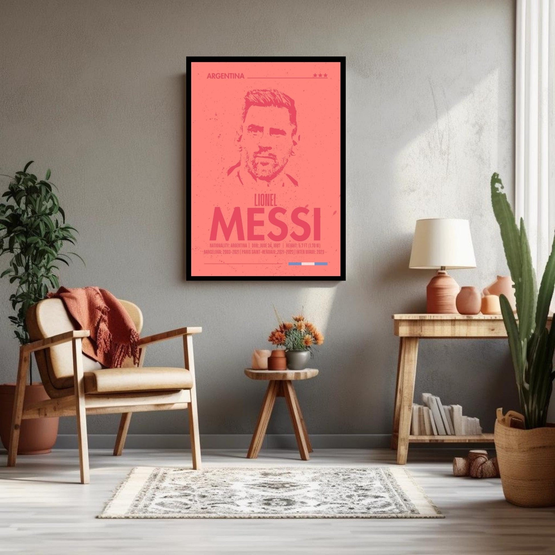 Silhouette Messi Print, Lionel Messi Poster,